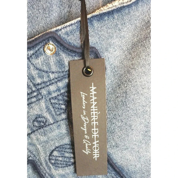 Maniere De Voir Jeans Women's 14 Blue Wash 100% Cotton Nwt - Picture 5 of 9
